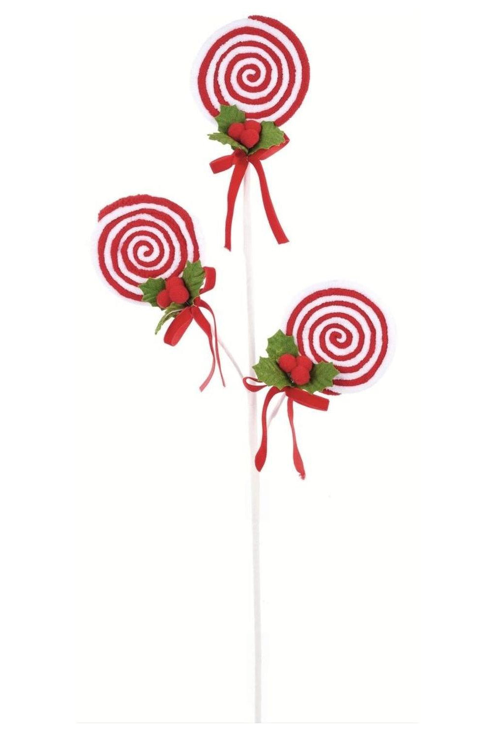 24" Red White Lollipop Bundle Spray