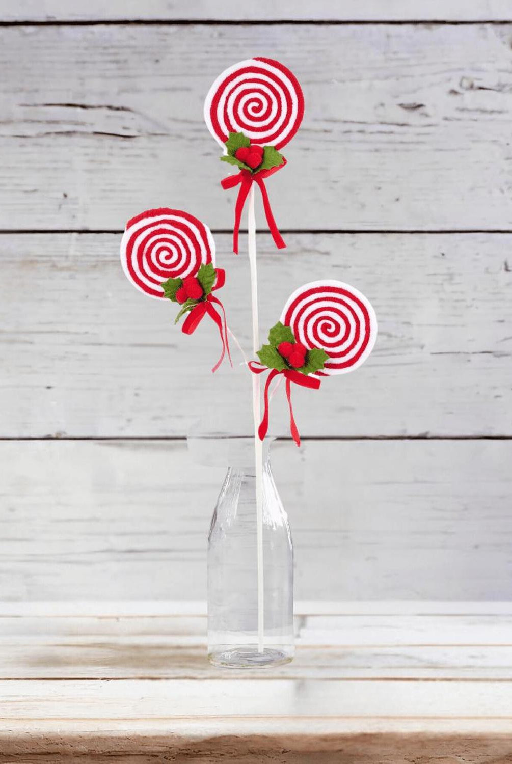 24" Red White Lollipop Bundle Spray