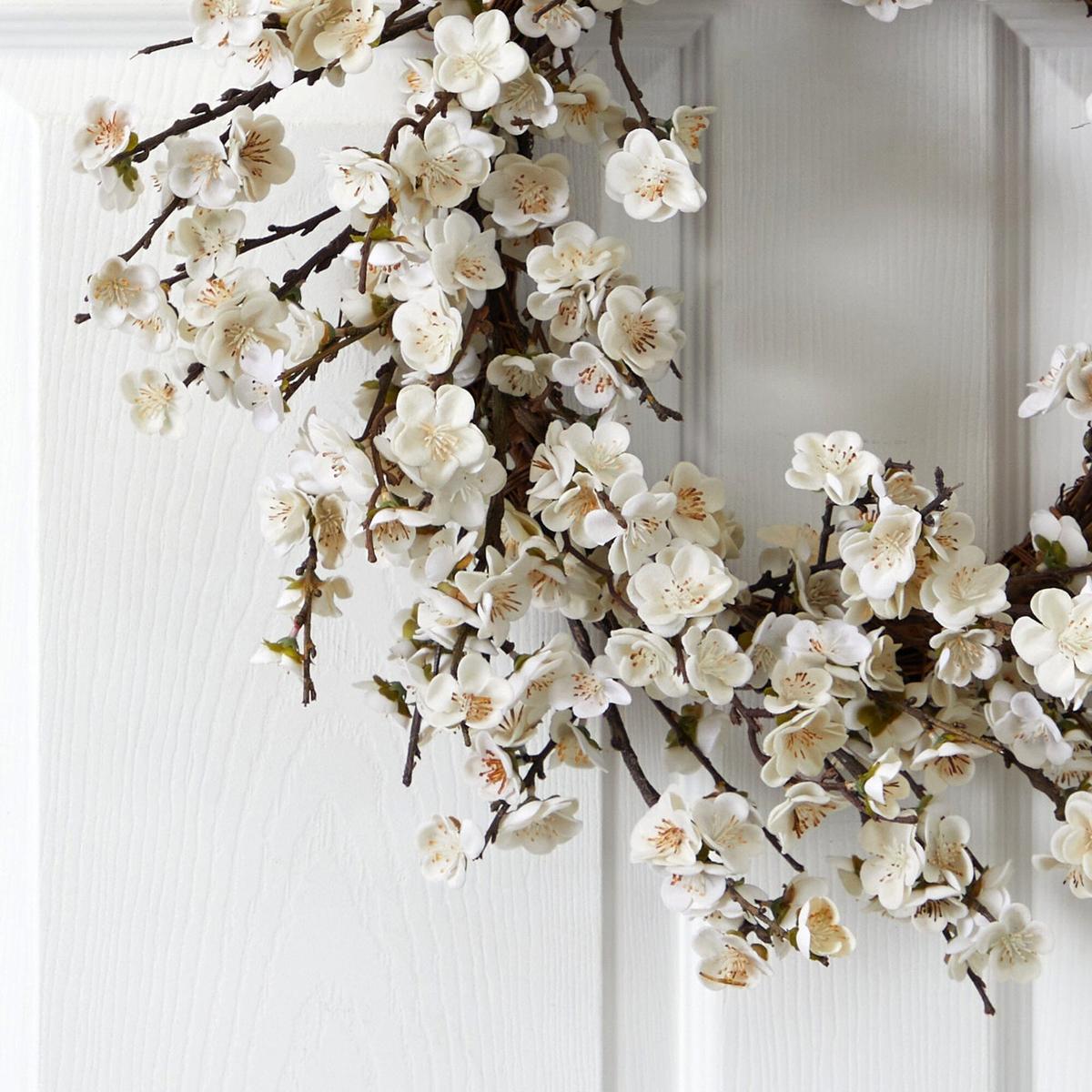 Shop For 24” Silk Plum Blossom Wreath