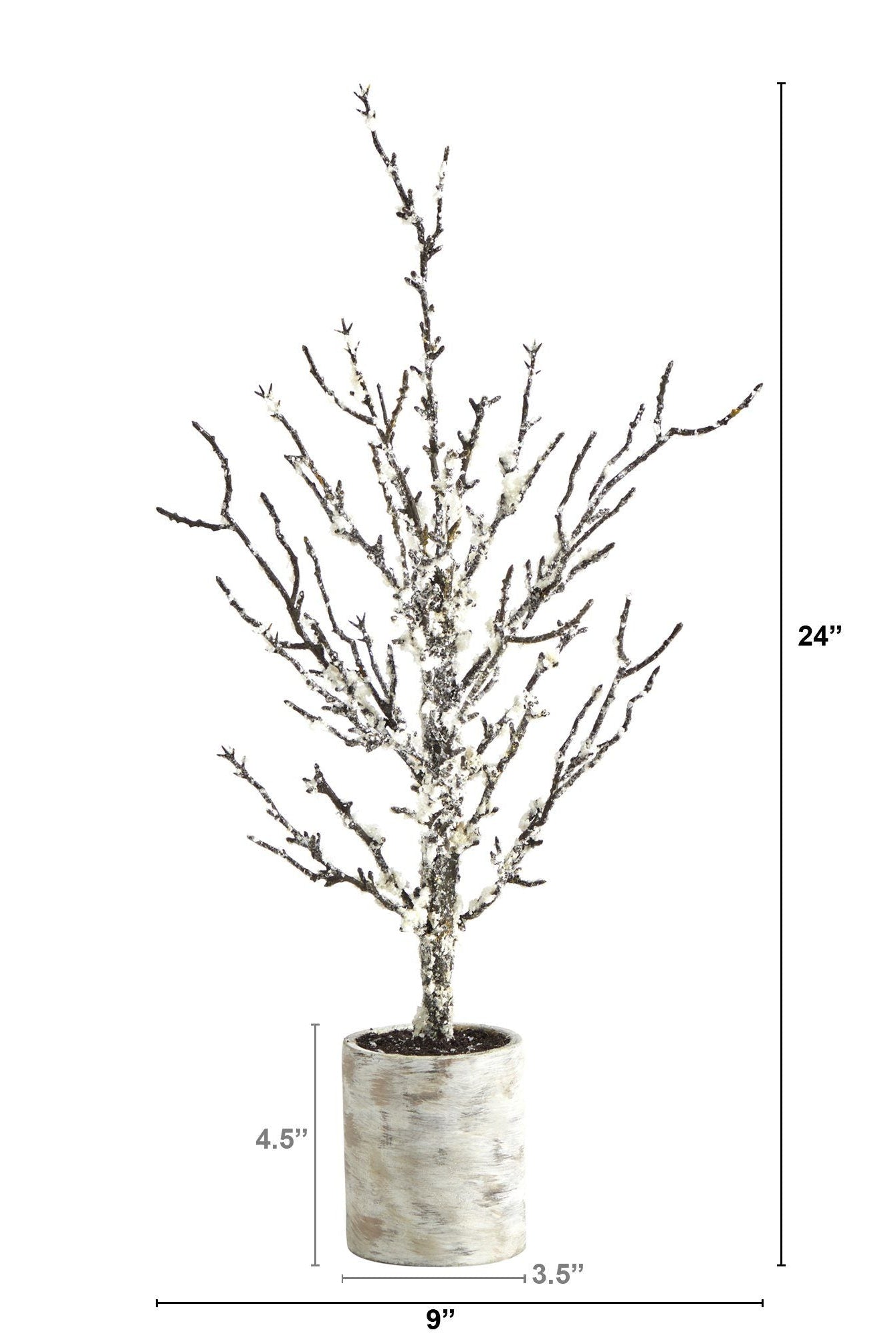 Shop For 24” Snowed Twig Artificial Christmas Tree in Decorative Planter