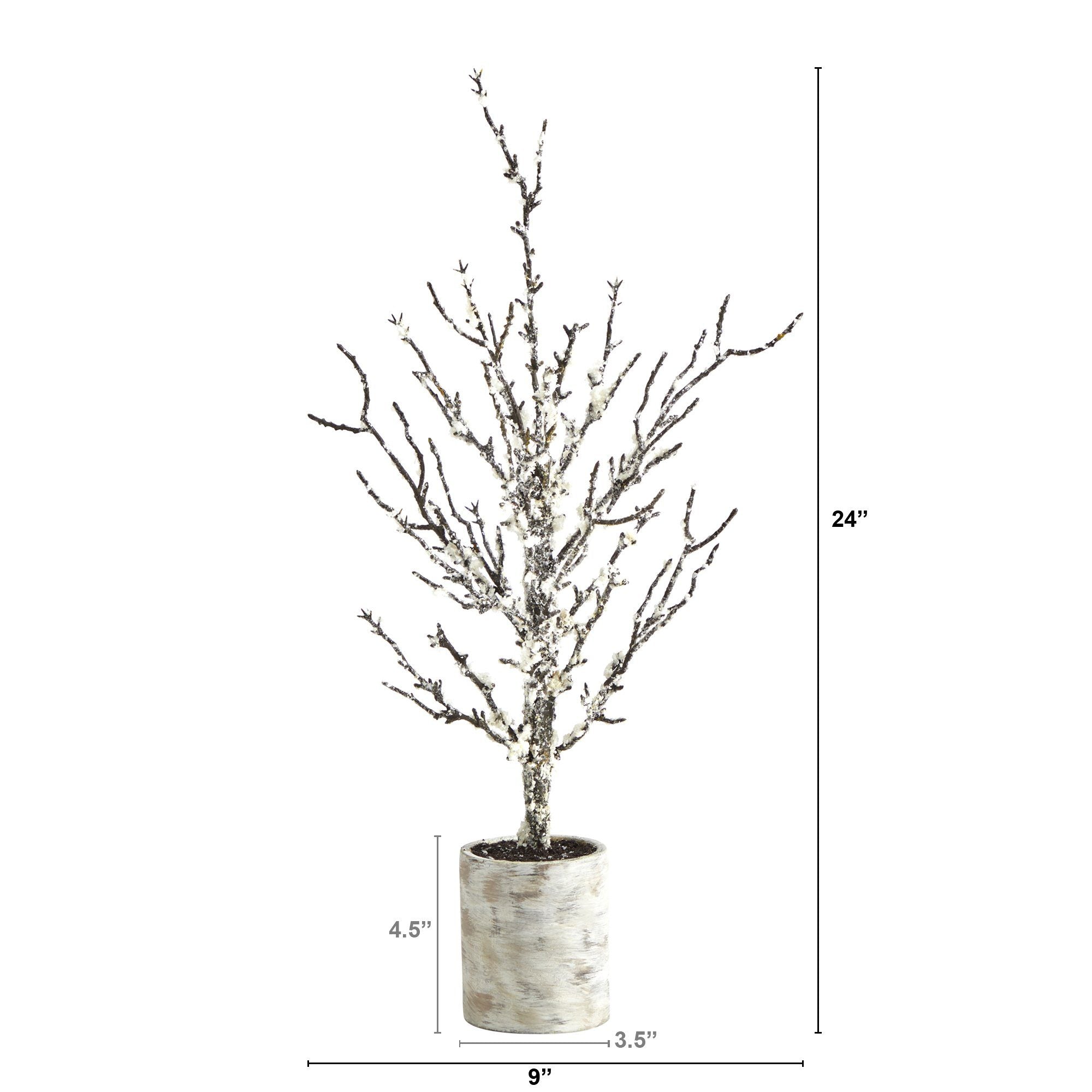 Shop For 24” Snowed Twig Artificial Christmas Tree in Decorative Planter