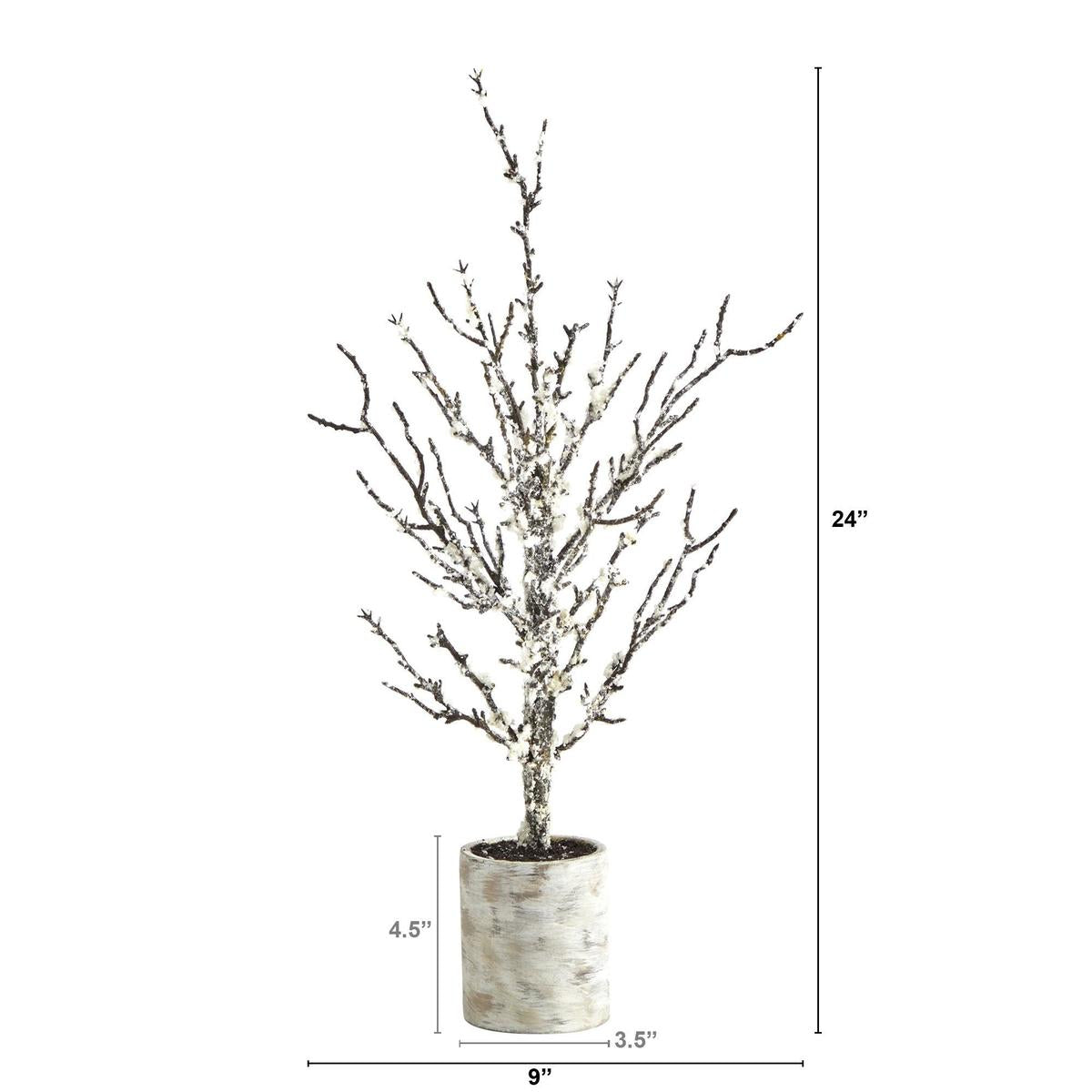 Shop For 24” Snowed Twig Artificial Christmas Tree in Decorative Planter