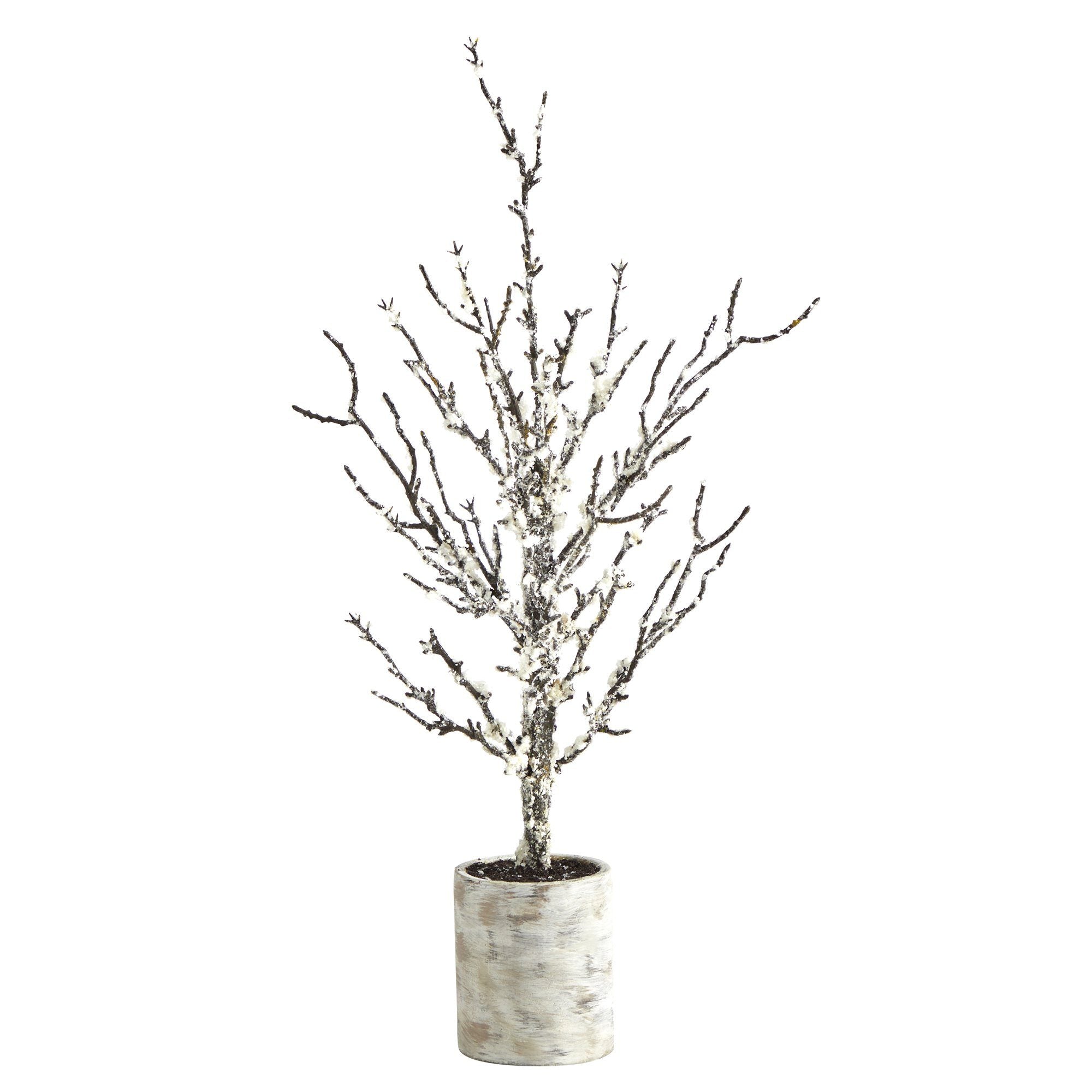 Shop For 24” Snowed Twig Artificial Christmas Tree in Decorative Planter