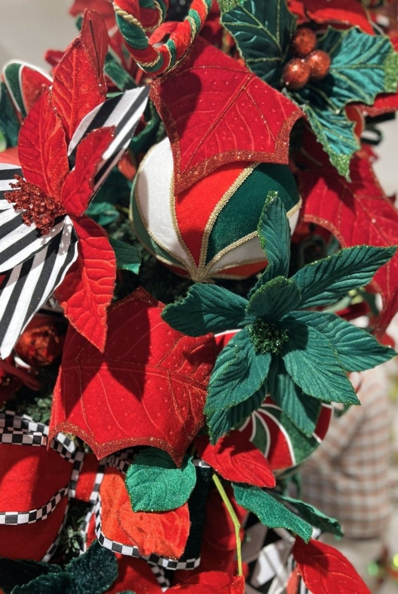 Shop For 24" Striped Poinsettia Stem