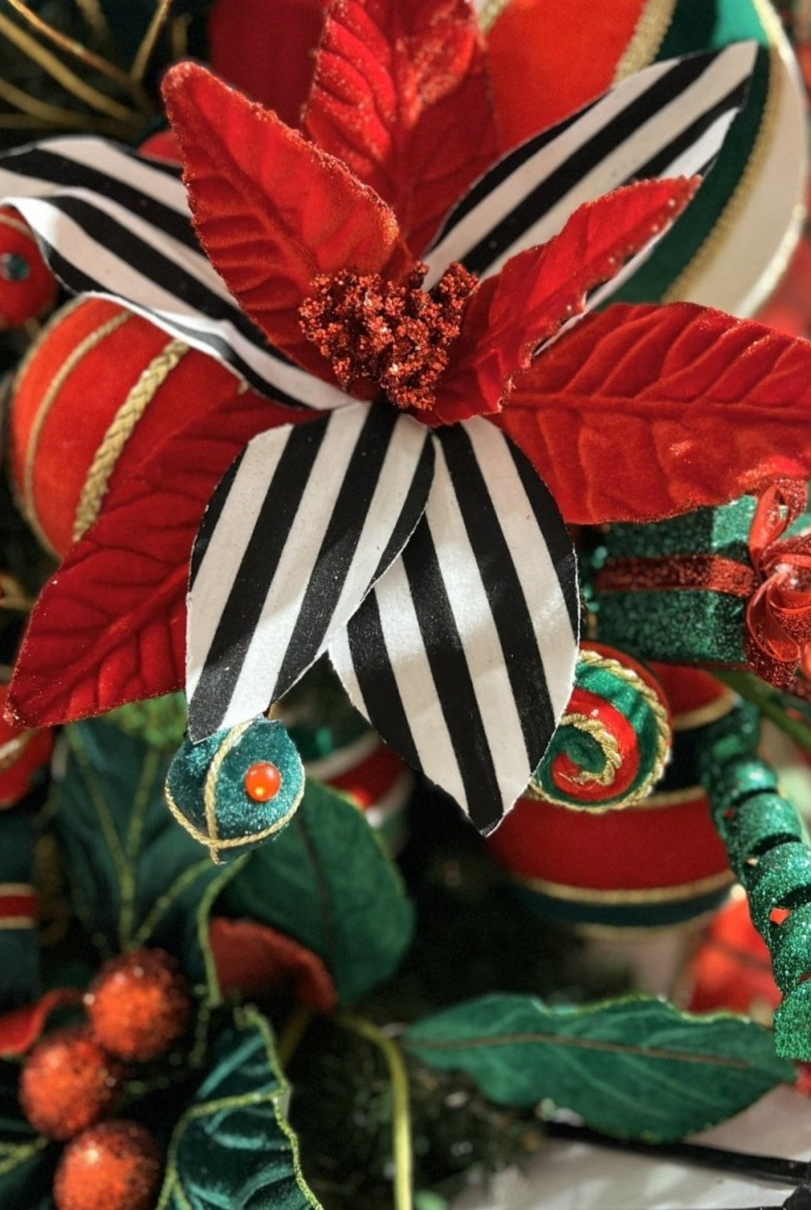 Shop For 24" Striped Poinsettia Stem