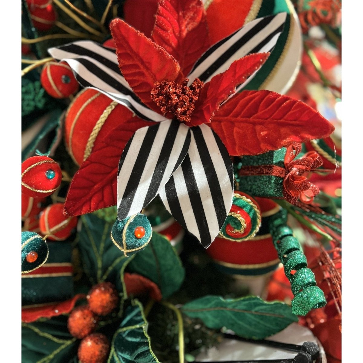 Shop For 24" Striped Poinsettia Stem