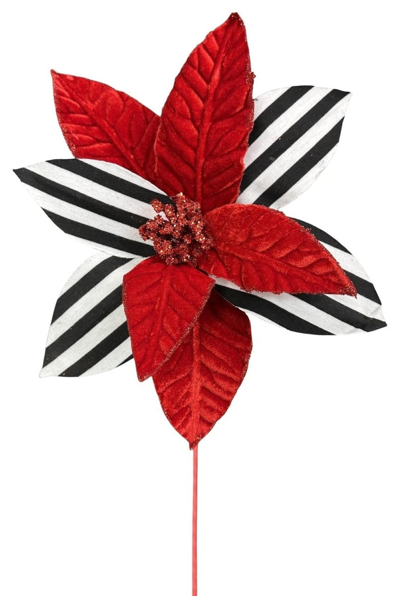 Shop For 24" Striped Poinsettia Stem