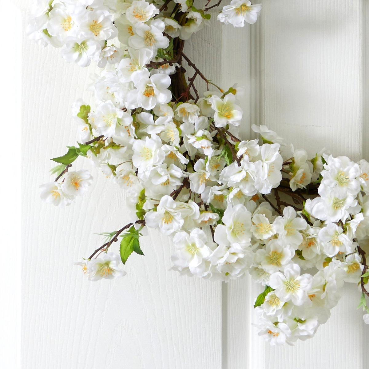 Shop For 24” White Flower Blossom Wreath