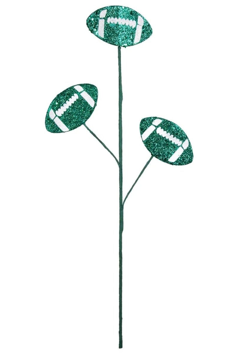 Shop For 24in Glitter Football Floral Spray: Green
