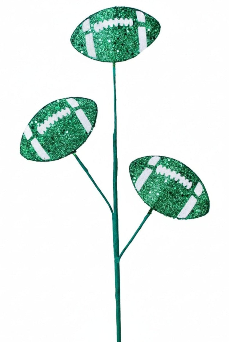 Shop For 24in Glitter Football Floral Spray: Green