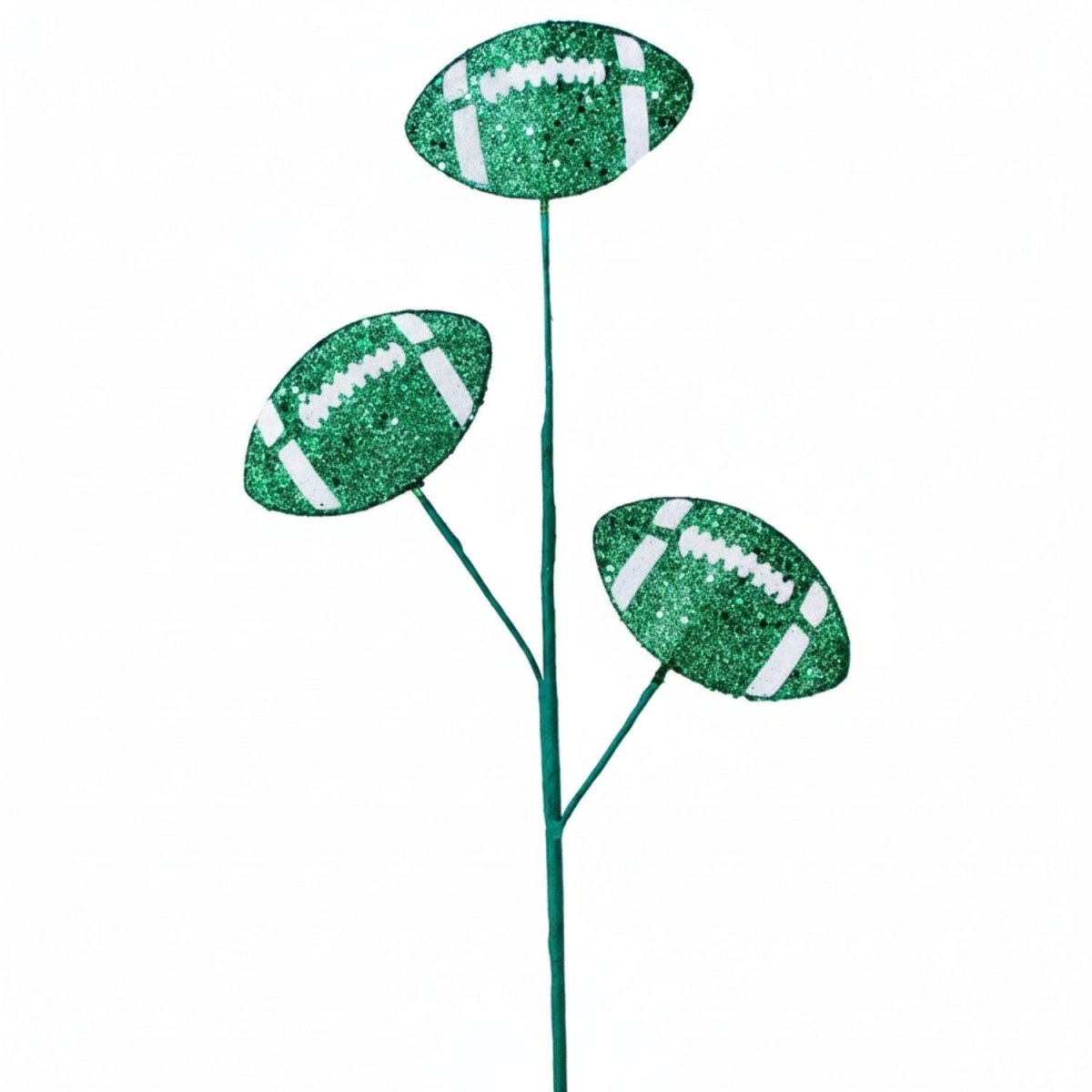 Shop For 24in Glitter Football Floral Spray: Green