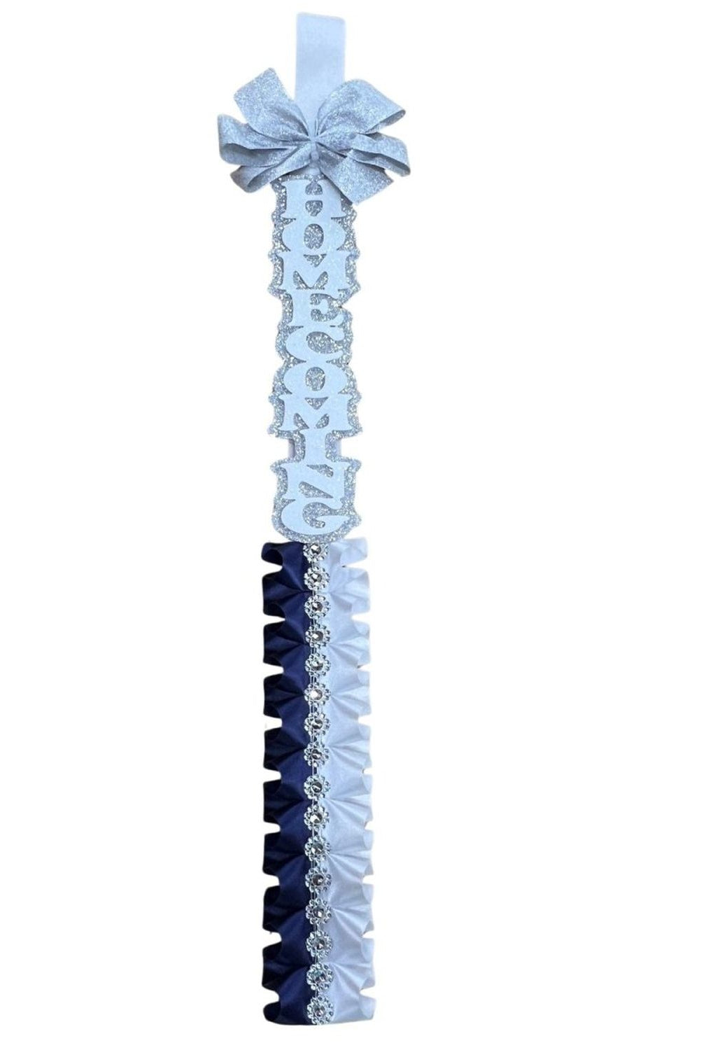 Shop For 24in Ruffle Homecoming Braid: Navy/White