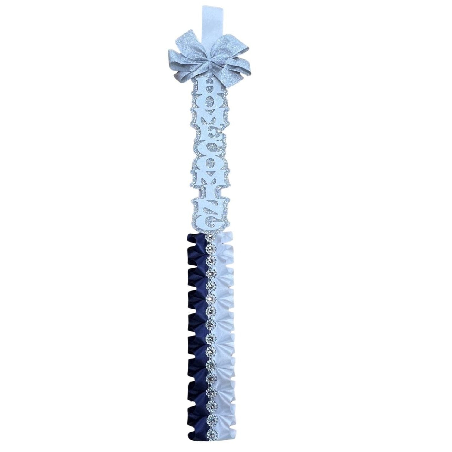 Shop For 24in Ruffle Homecoming Braid: Navy/White