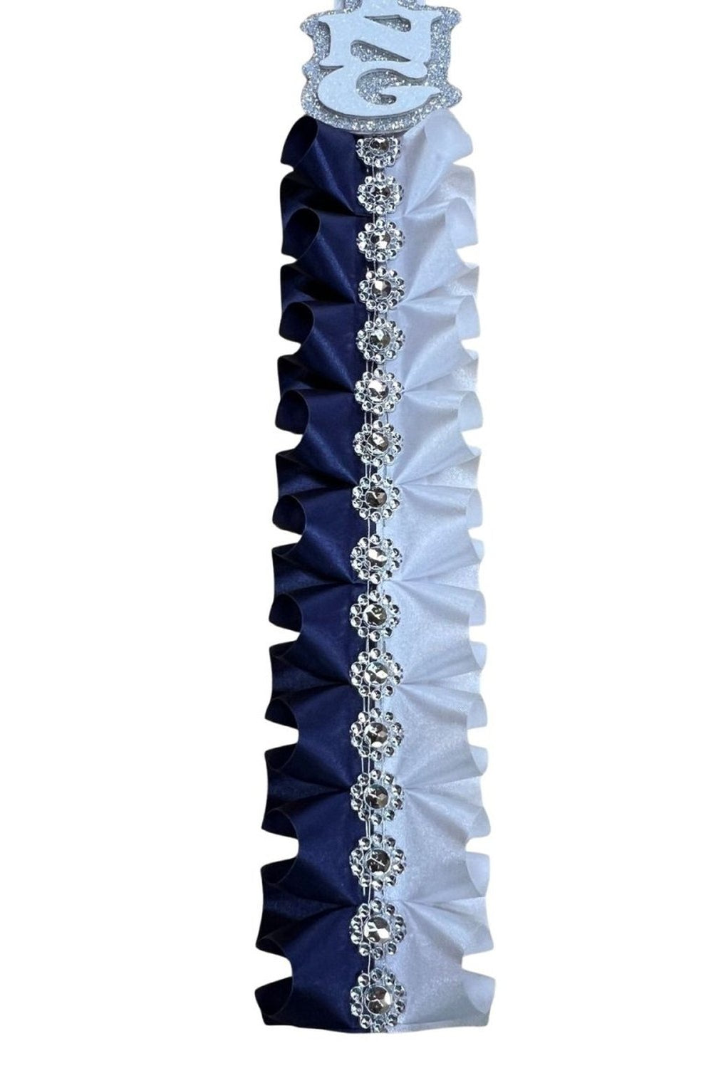 Shop For 24in Ruffle Homecoming Braid: Navy/White