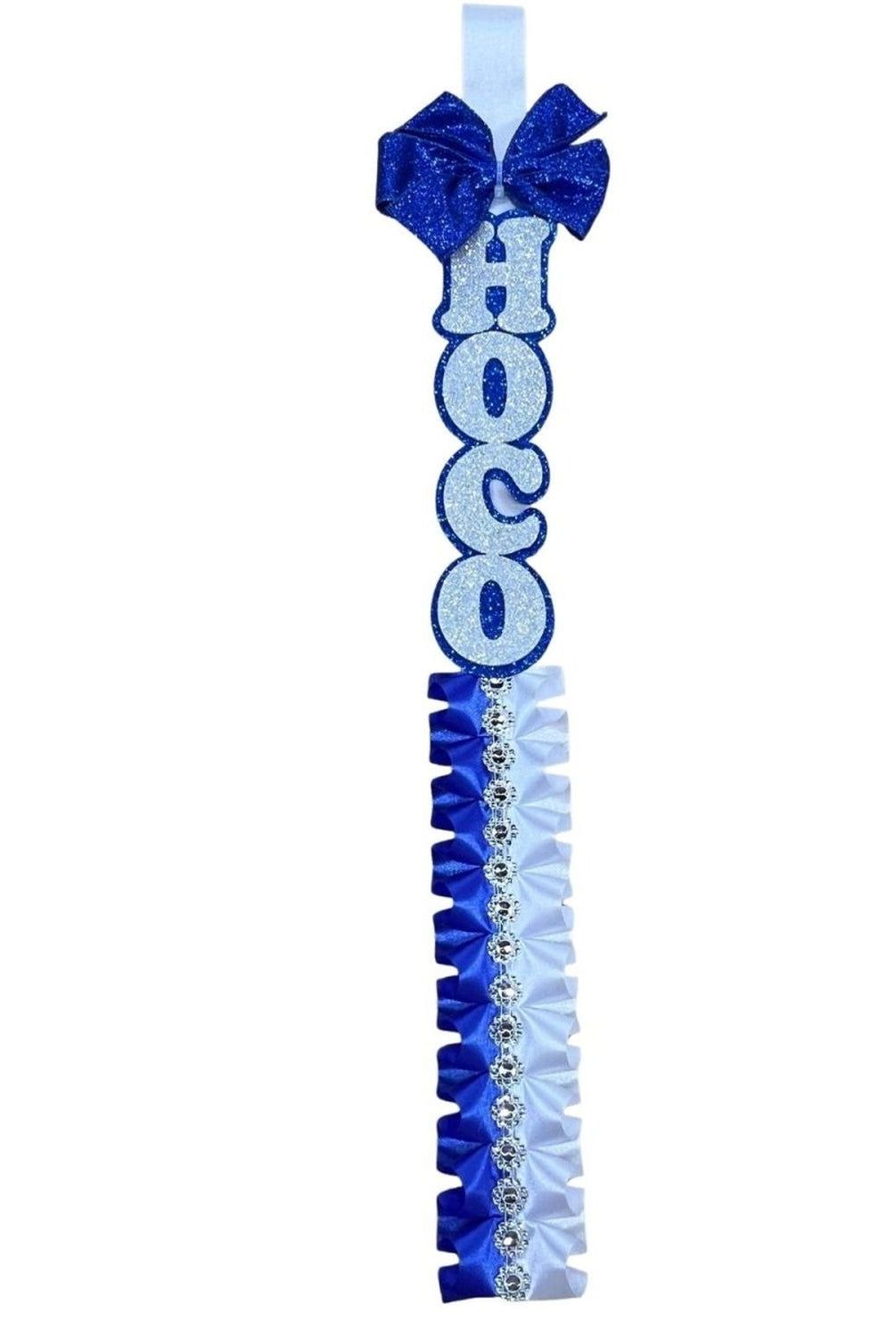 Shop For 24in Ruffle Homecoming Braid: Royal Blue/White