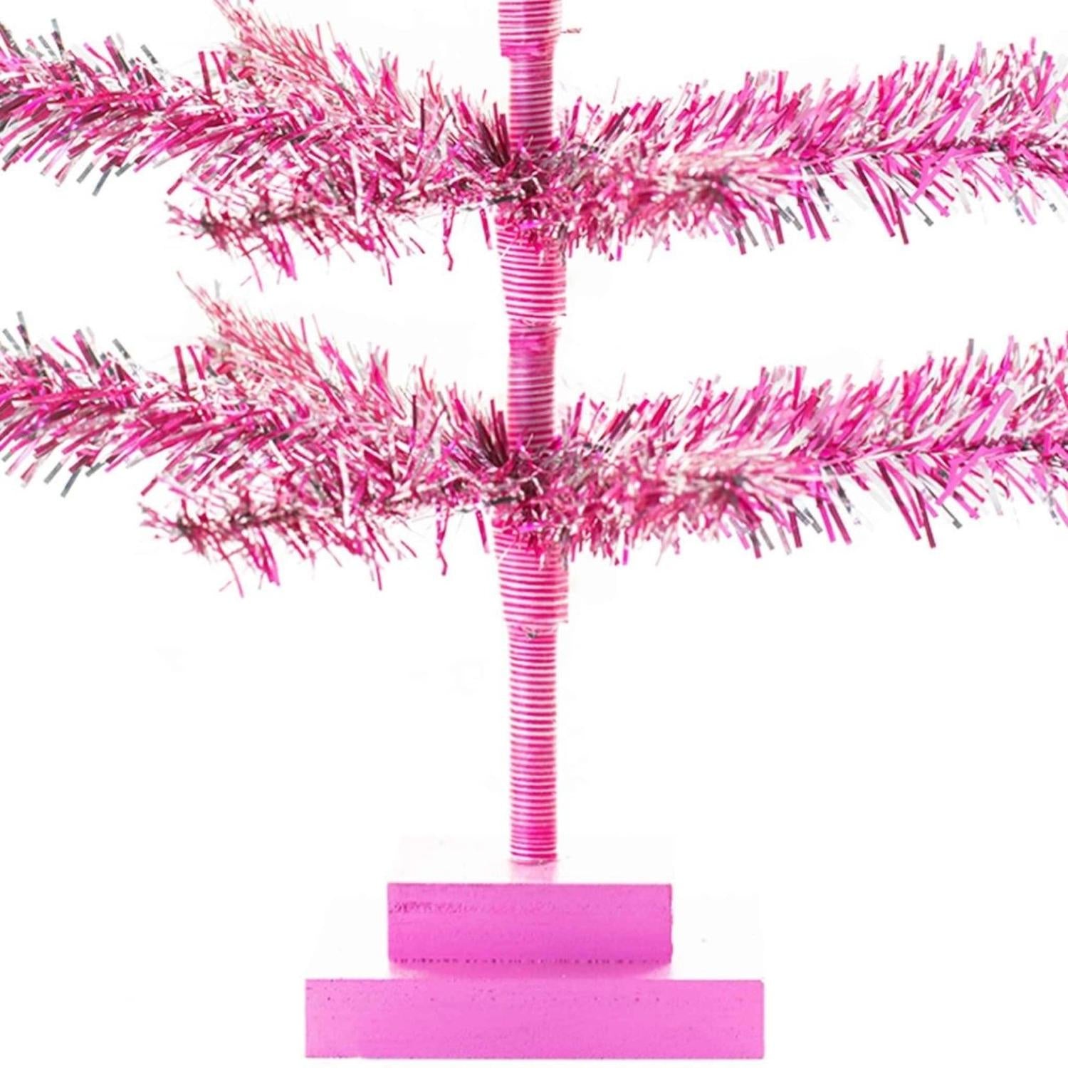Shop For 24in Vintage Pink & Silver Tinsel Christmas Tree