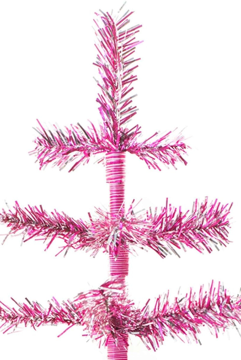 Shop For 24in Vintage Pink & Silver Tinsel Christmas Tree