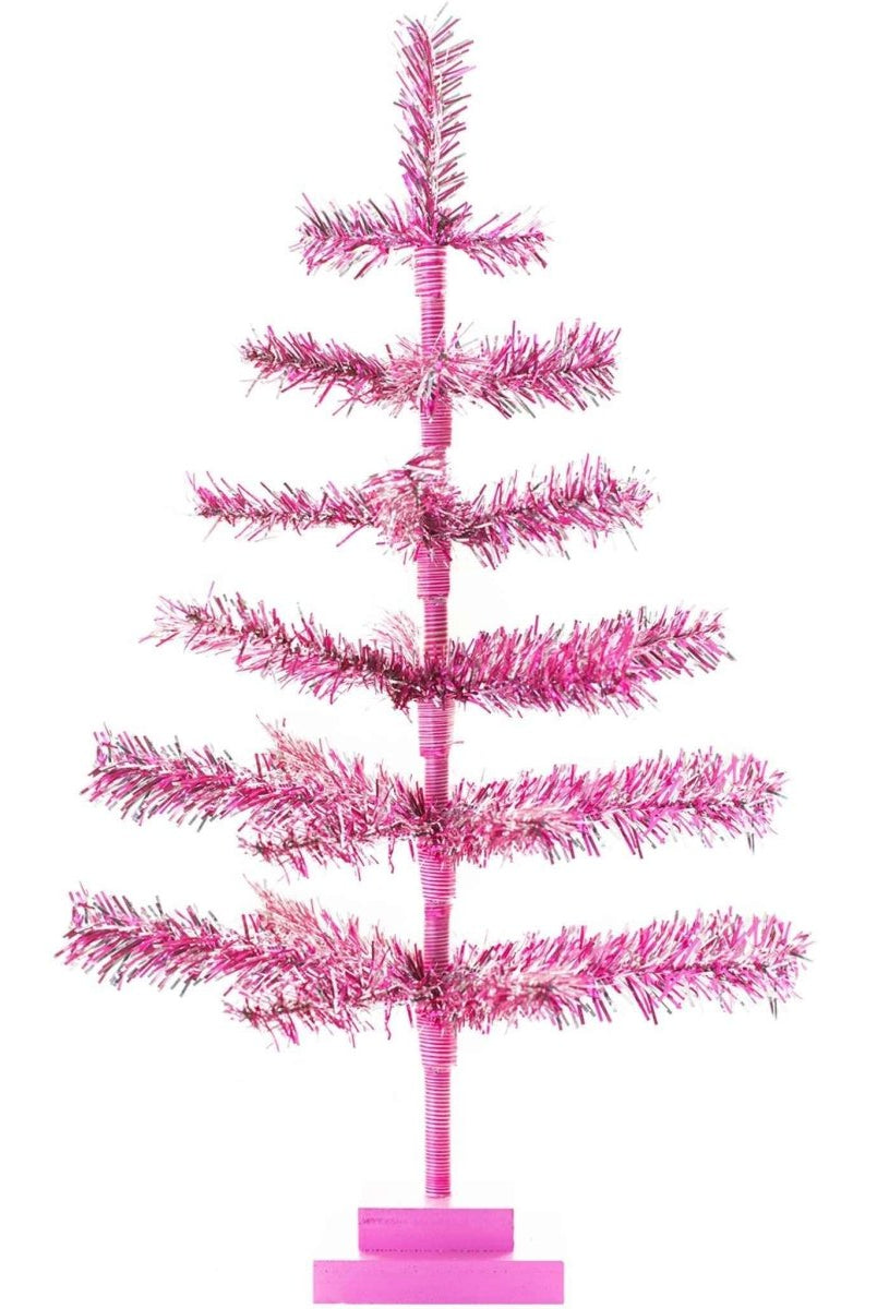 Shop For 24in Vintage Pink & Silver Tinsel Christmas Tree