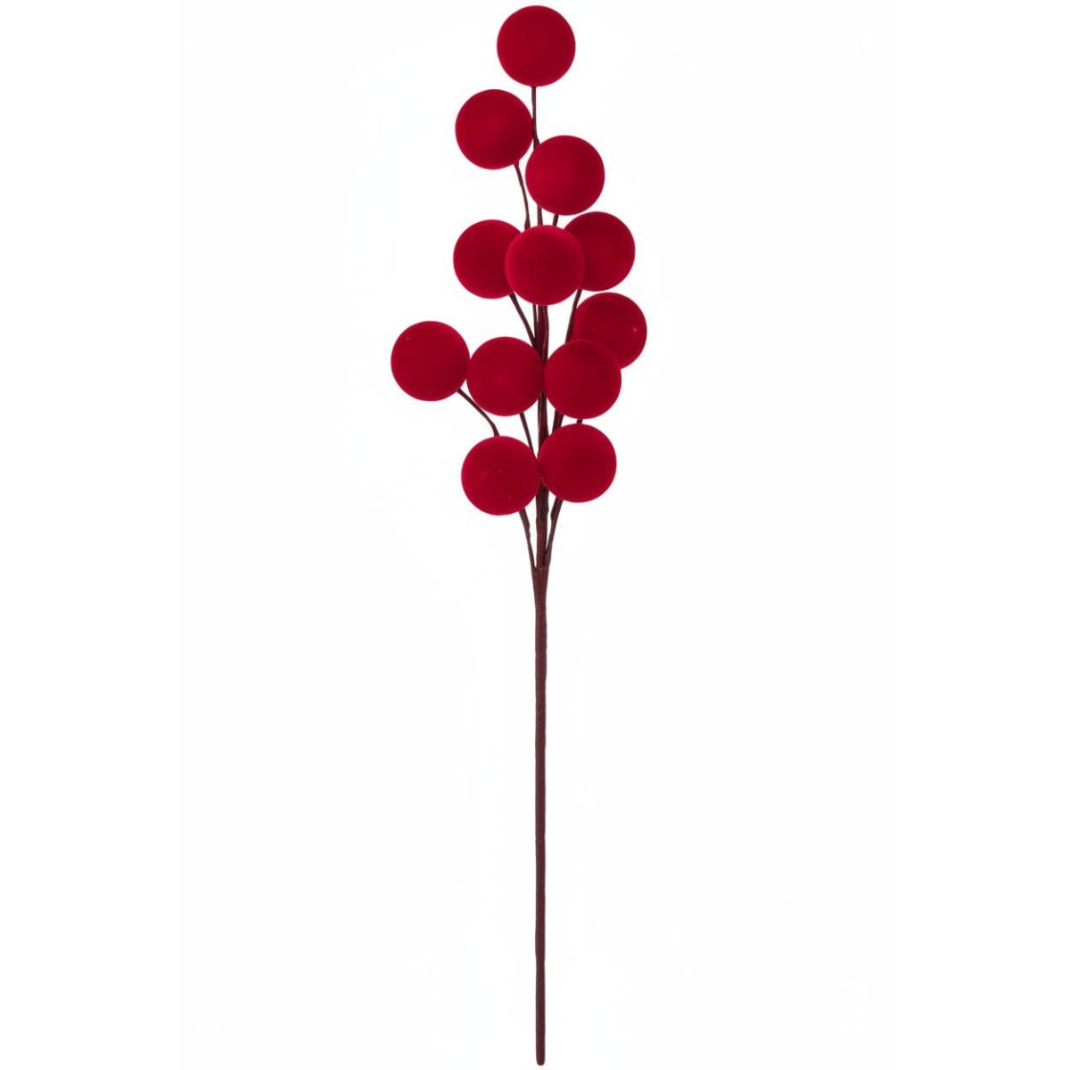 Shop For 24inch Flocked Large Berry Spray: Red