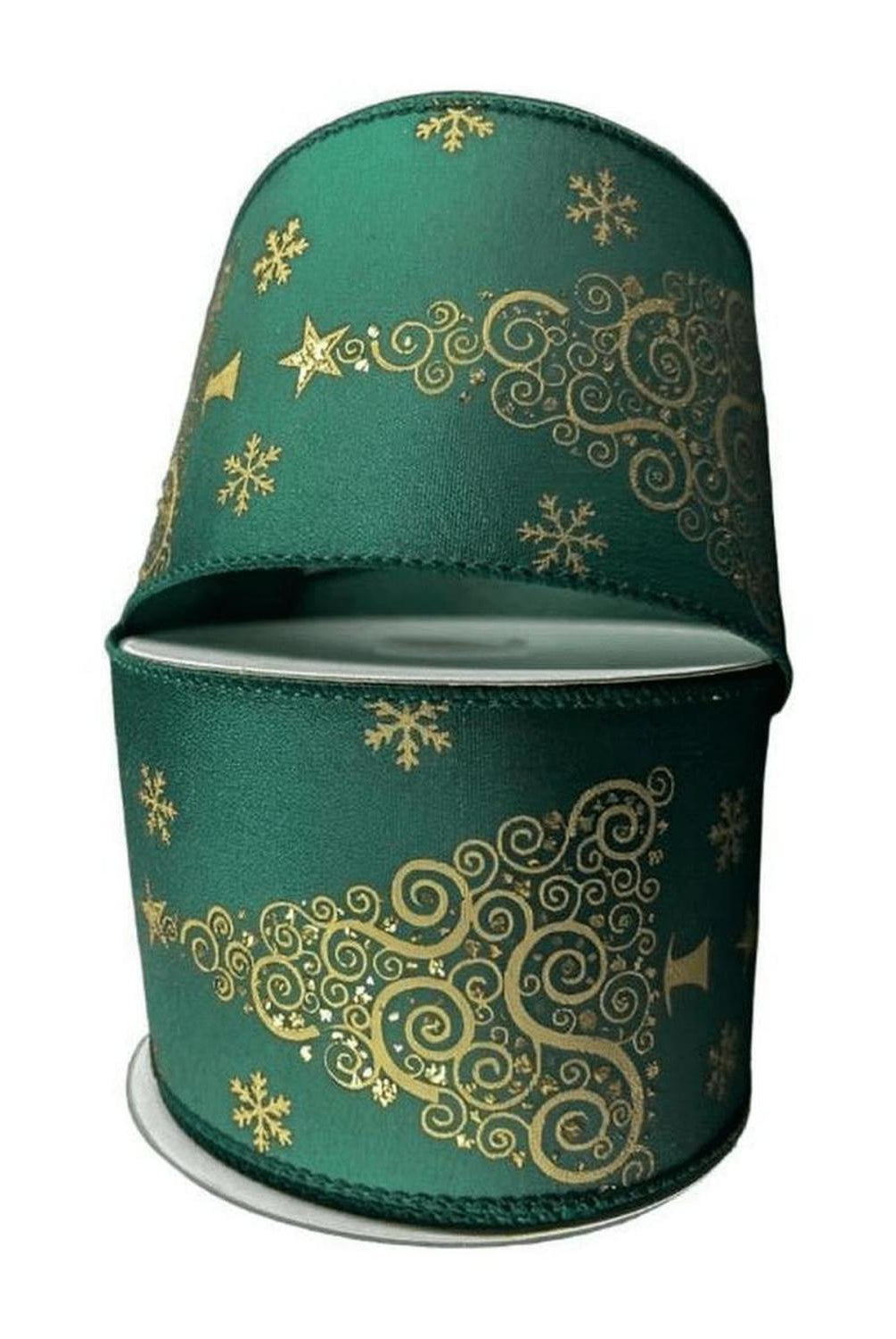 2.5" Abstract Christmas Tree Ribbon: Hunter Green (10 Yards)