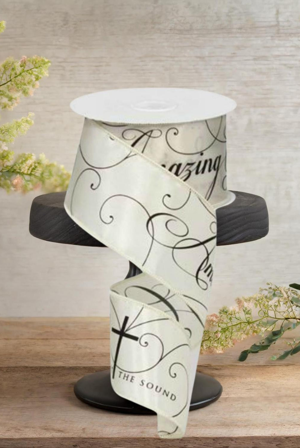 Shop For 2.5" Amazing Grace Ribbon: Ivory & Black (10 Yards)