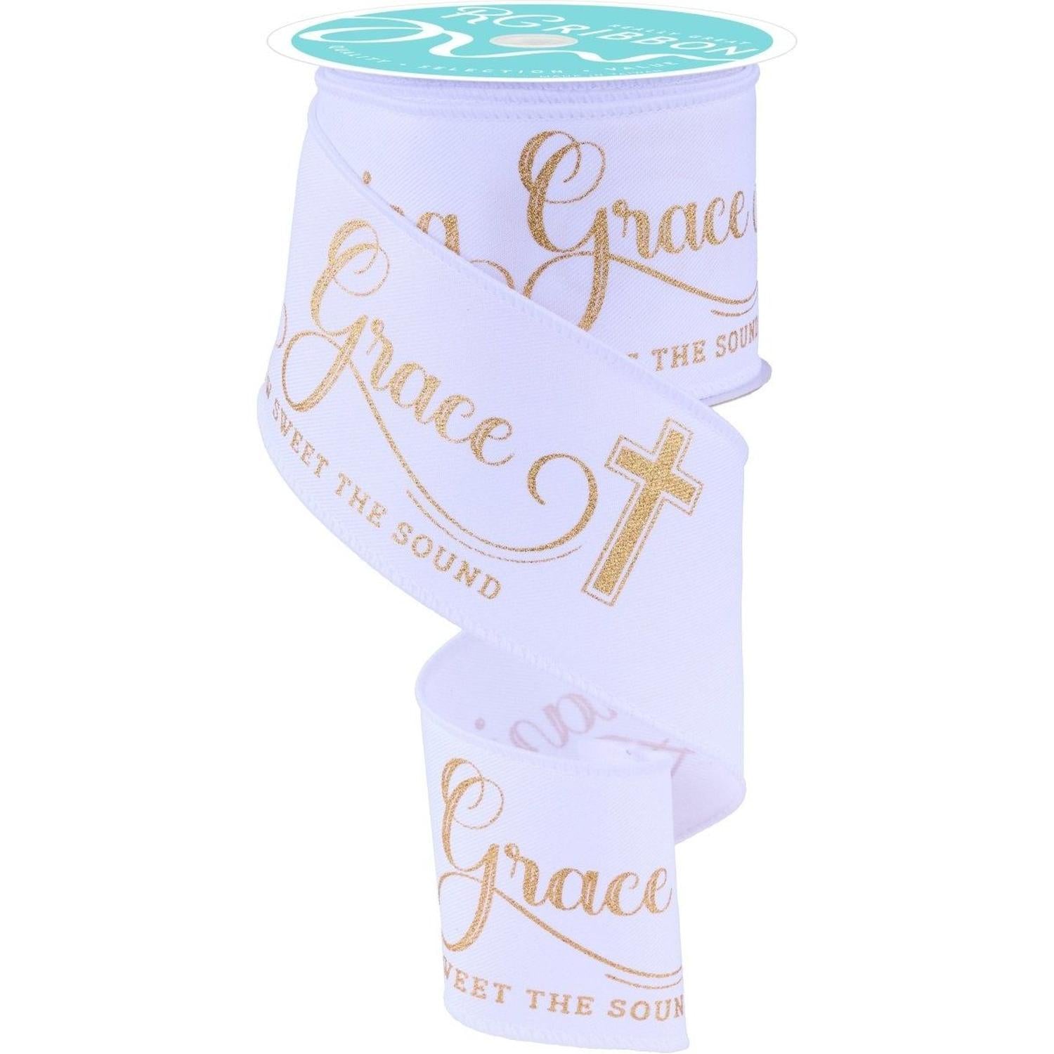Shop For 2.5" Amazing Grace Ribbon: White (10 Yards)