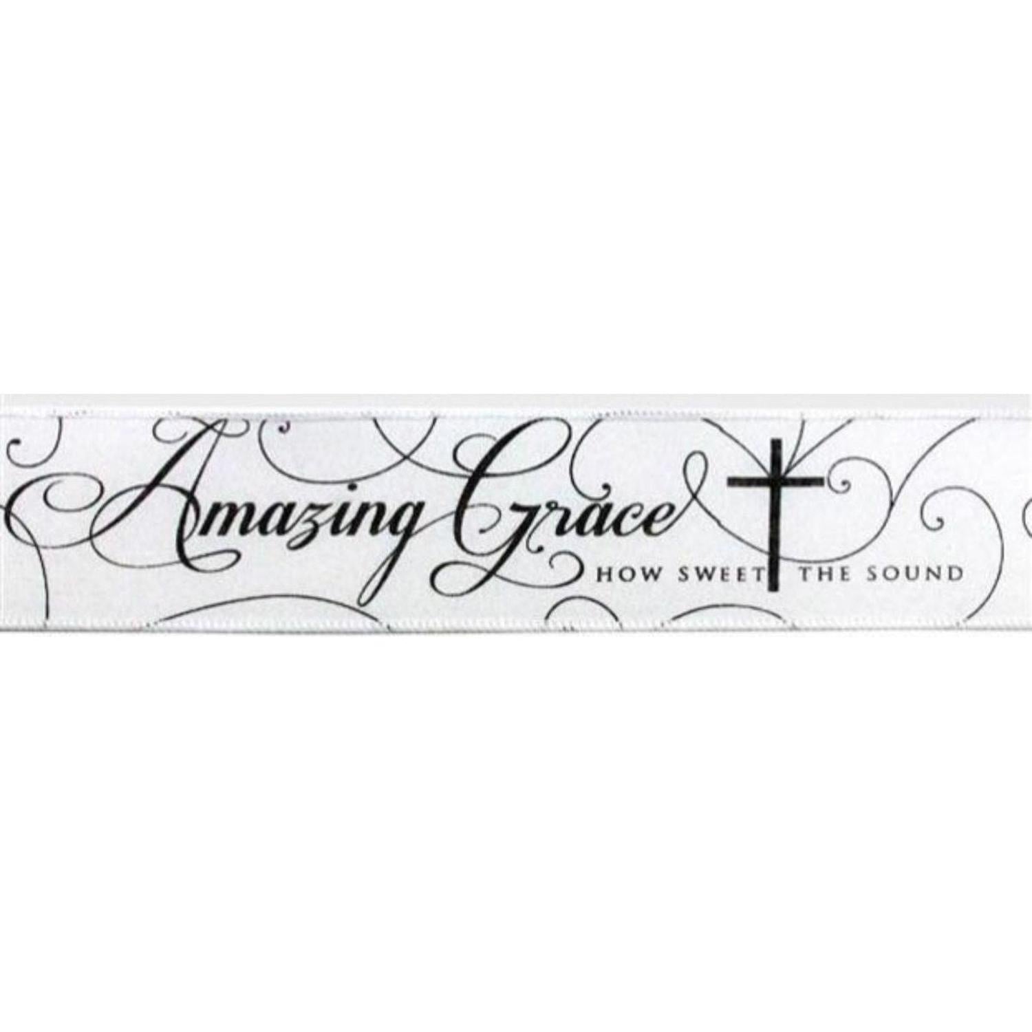 Shop For 2.5" Amazing Grace Ribbon: White & Black (10 Yards)