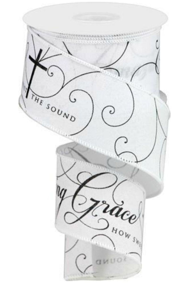 Shop For 2.5" Amazing Grace Ribbon: White & Black (10 Yards)
