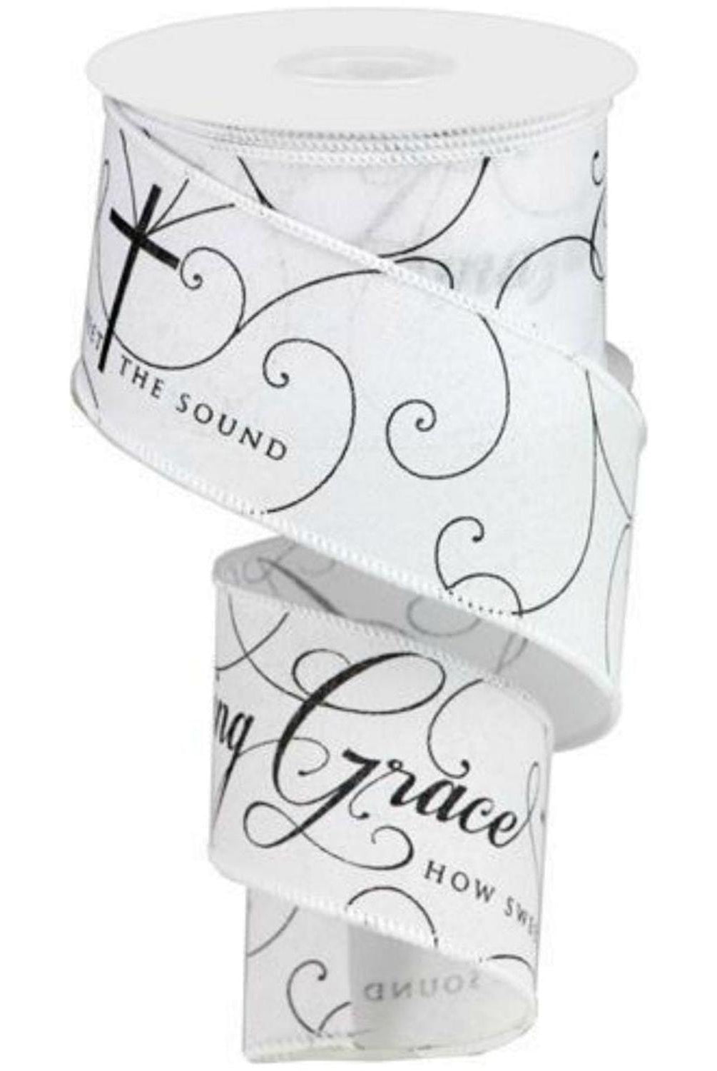 Shop For 2.5" Amazing Grace Ribbon: White & Black (10 Yards)