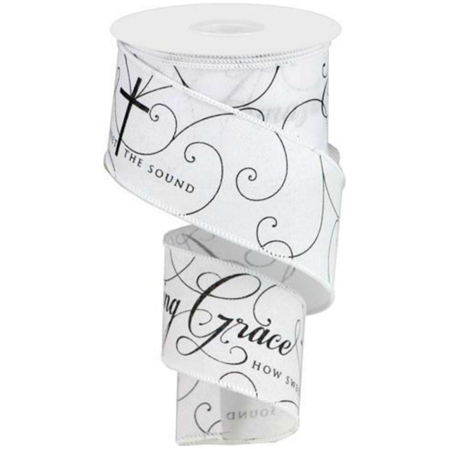 Shop For 2.5" Amazing Grace Ribbon: White & Black (10 Yards)