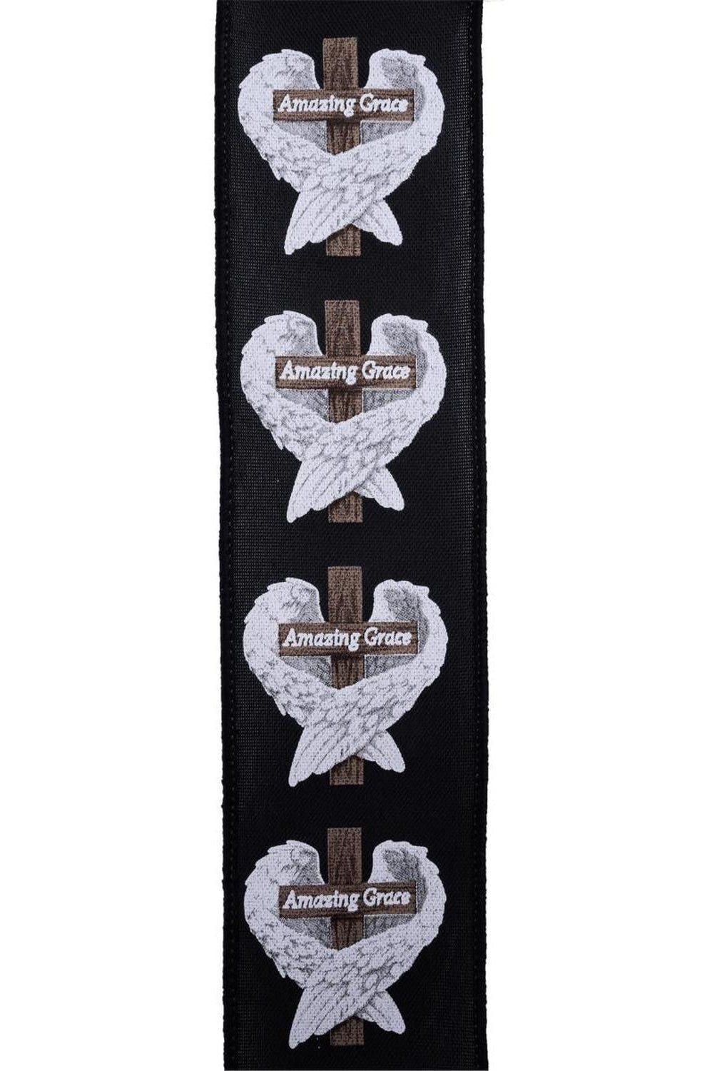 2.5" Amazing Grace Wings Ribbon: Black (10 Yards)