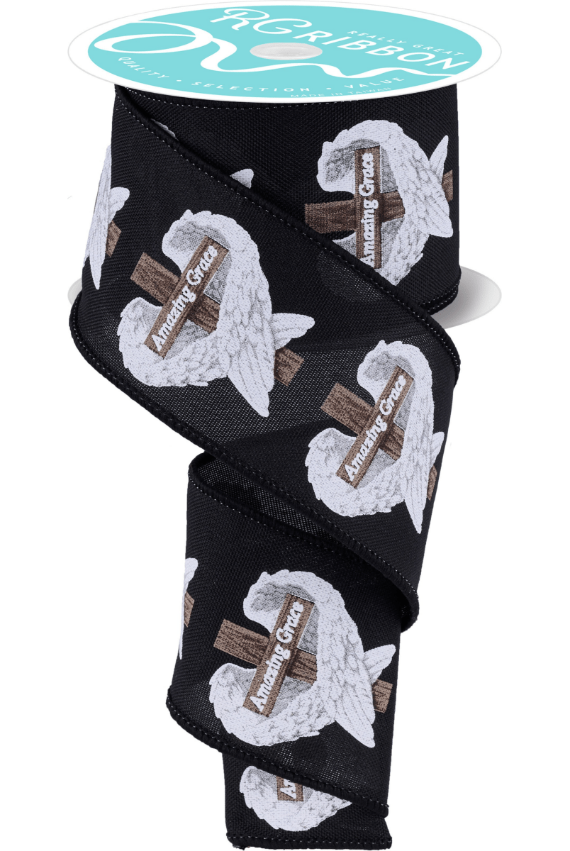 Shop For 2.5" Amazing Grace Wings Ribbon: Black (10 Yards)