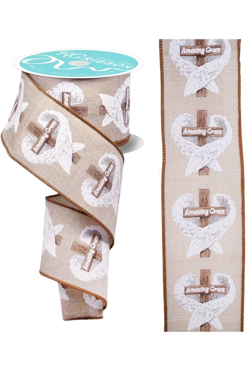 Shop For 2.5" Amazing Grace Wings Ribbon: Natural (10 Yards)