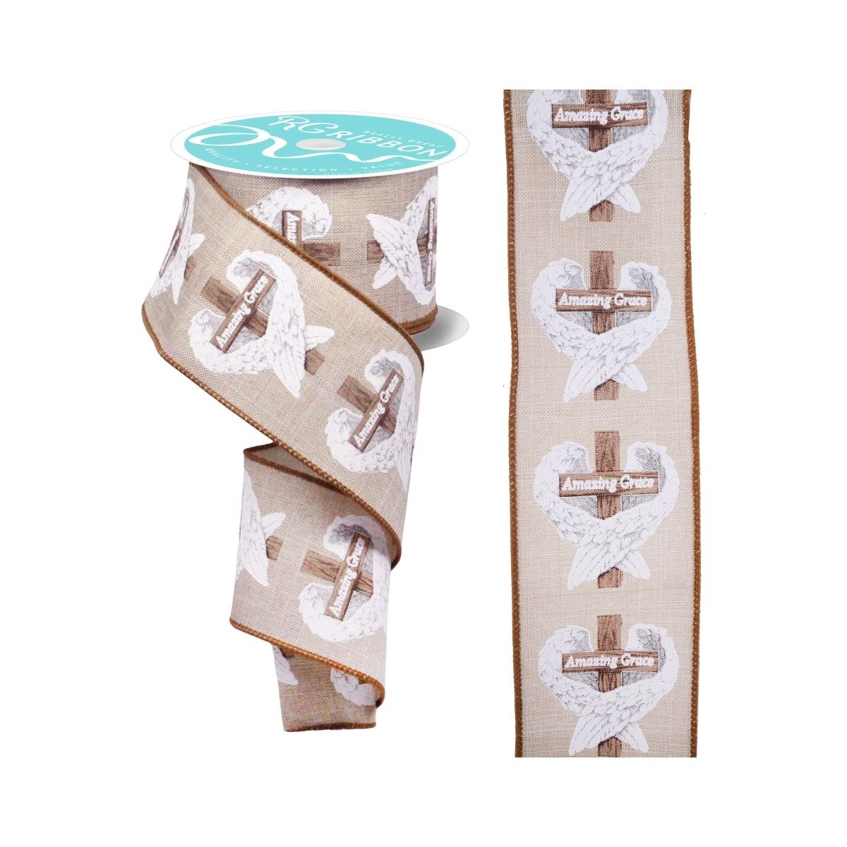 Shop For 2.5" Amazing Grace Wings Ribbon: Natural (10 Yards)