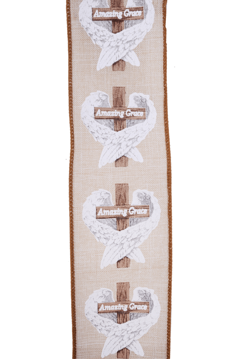 Shop For 2.5" Amazing Grace Wings Ribbon: Natural (10 Yards)
