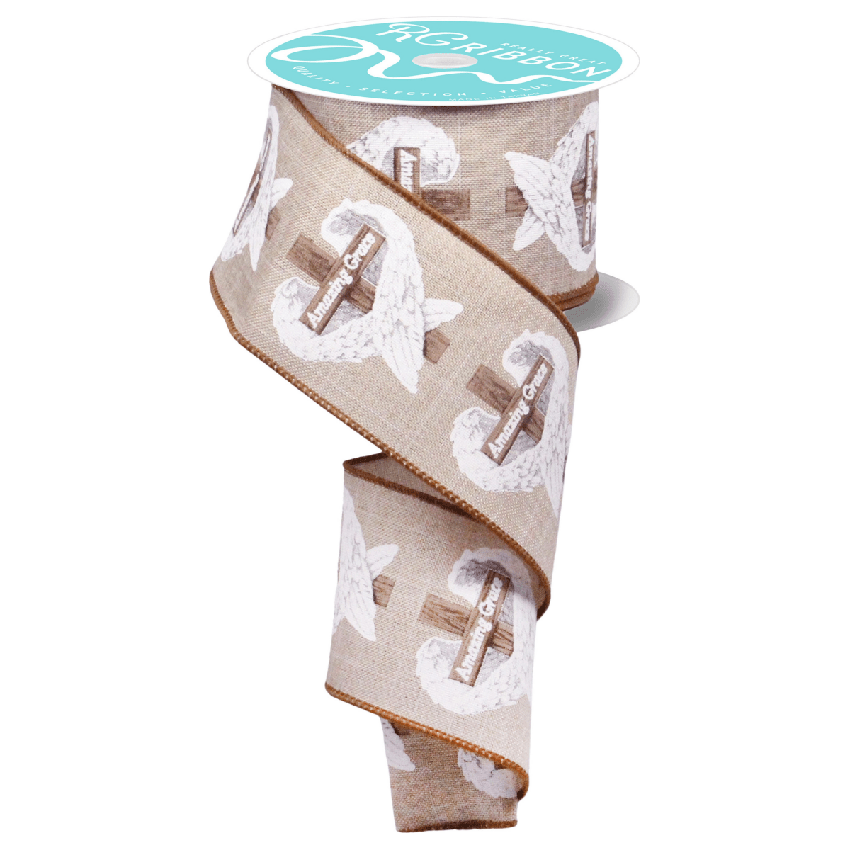 Shop For 2.5" Amazing Grace Wings Ribbon: Natural (10 Yards)