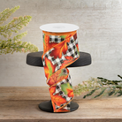 Shop For 2.5" Autumn Leaves Check Ribbon: White/Black (10 Yards)