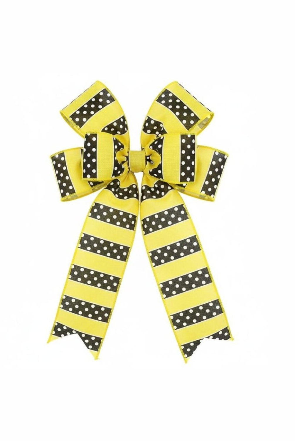 Shop For 2.5" B & W Polka Dot Stripes Ribbon: Sun Yellow (10 Yards)