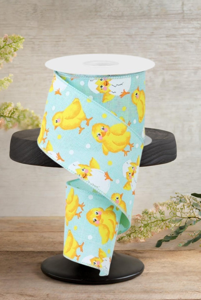 Shop For 2.5" Baby Chicks on Royal Ribbon: Ice Blue (10 Yards)