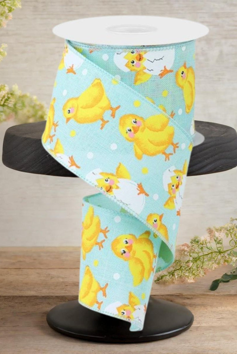 Shop For 2.5" Baby Chicks on Royal Ribbon: Ice Blue (10 Yards)