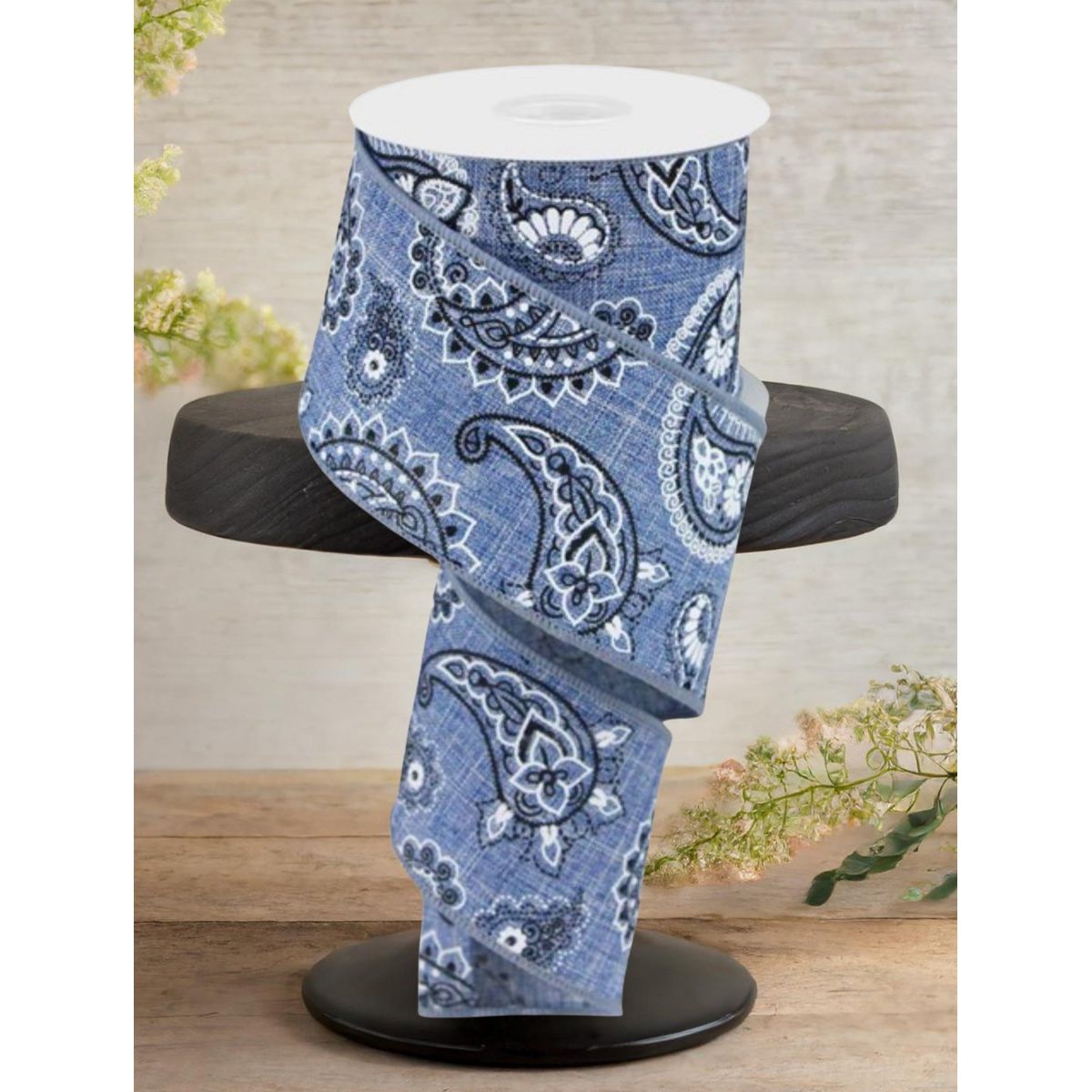 Shop For 2.5" Bandana Ribbon: Denim Blue (10 Yards)