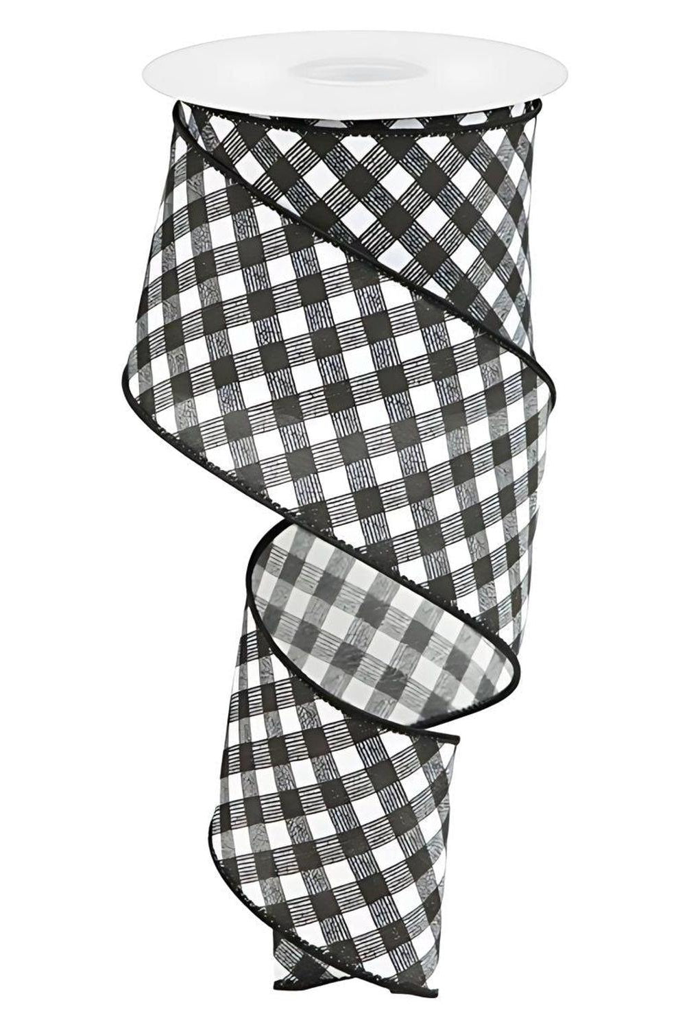 Shop For 2.5" Bias Gingham Ribbon: Black & White (10 Yards)
