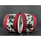Shop For 2.5" Black Linen Cow Print Ribbon: Dark Red (10 Yards) at Michelle's aDOORable Creations