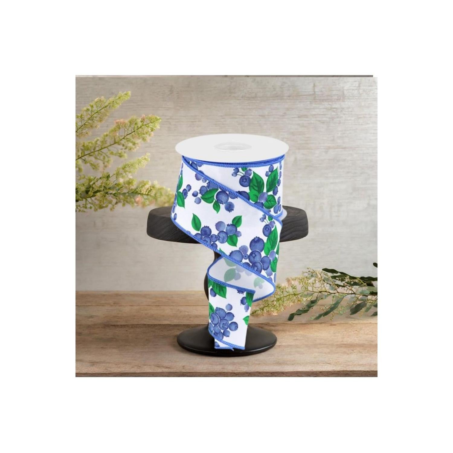 Shop For 2.5" Blueberry Ribbon: White (10 Yards)