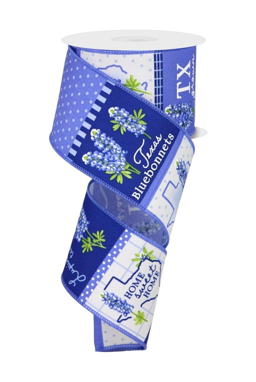 Shop For 2.5" Bluebonnets Block Ribbon: Blue (10 Yards)