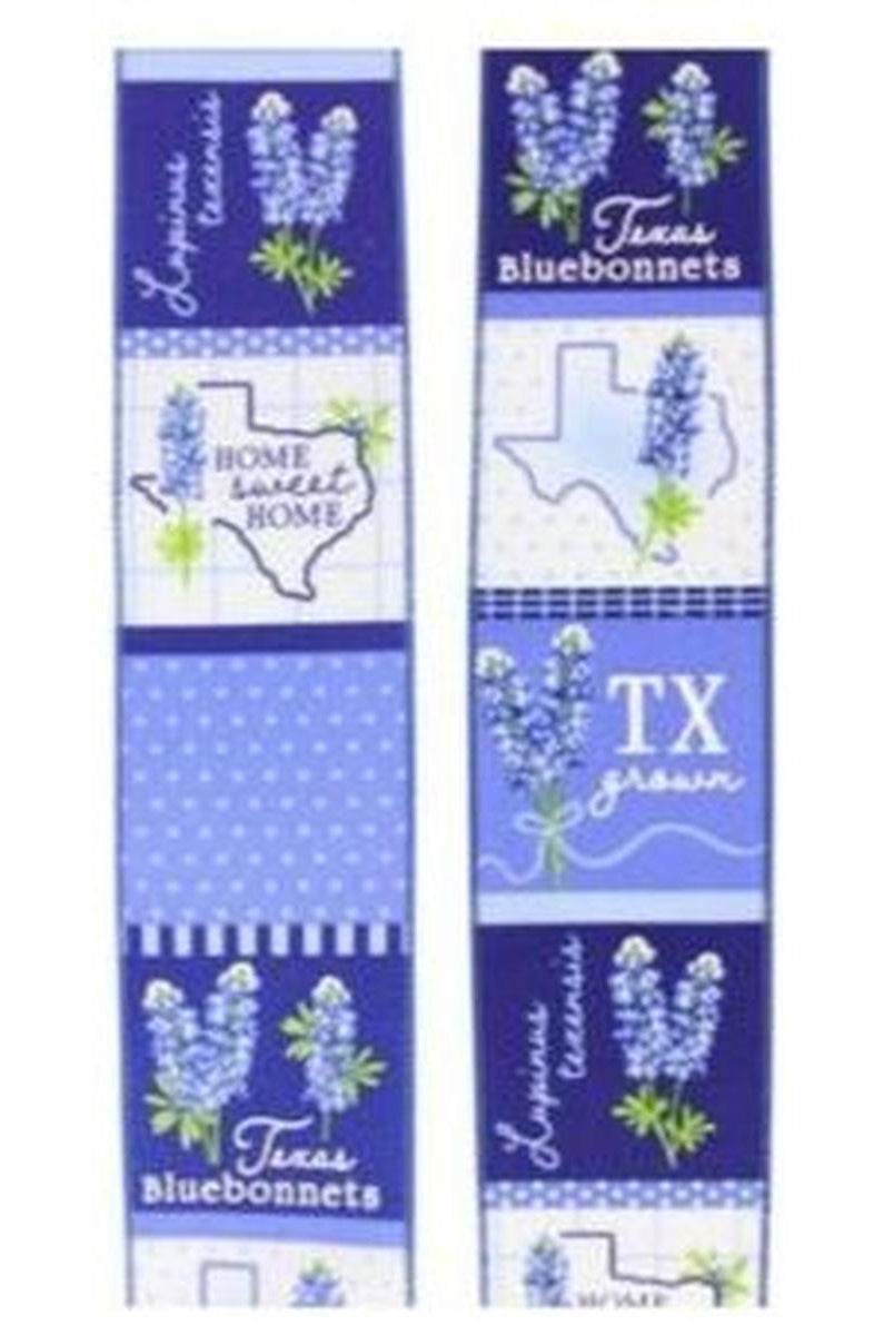 Shop For 2.5" Bluebonnets Block Ribbon: Blue (10 Yards) at Michelle's aDOORable Creations