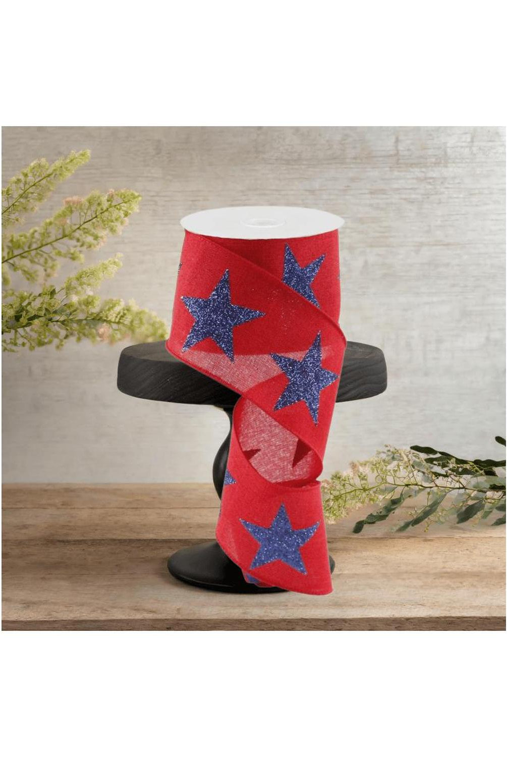 Shop For 2.5" Bold Glitter Star Canvas Ribbon: Red (10 Yards)