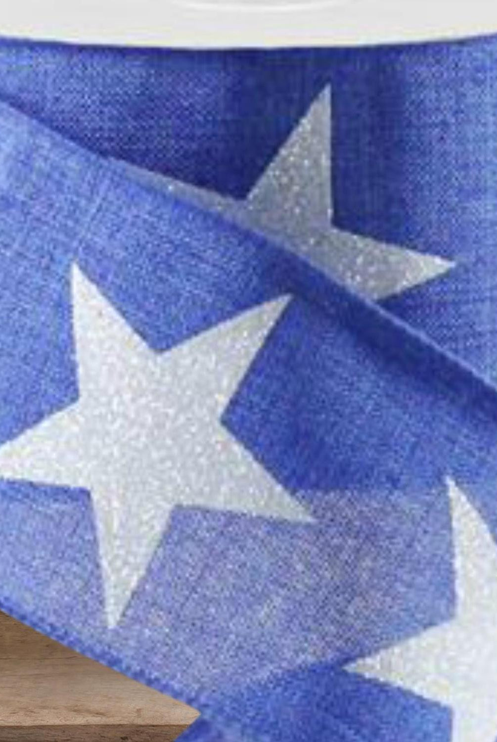 Shop For 2.5" Bold Glitter Star Canvas Ribbon: Royal Blue (10 Yards)