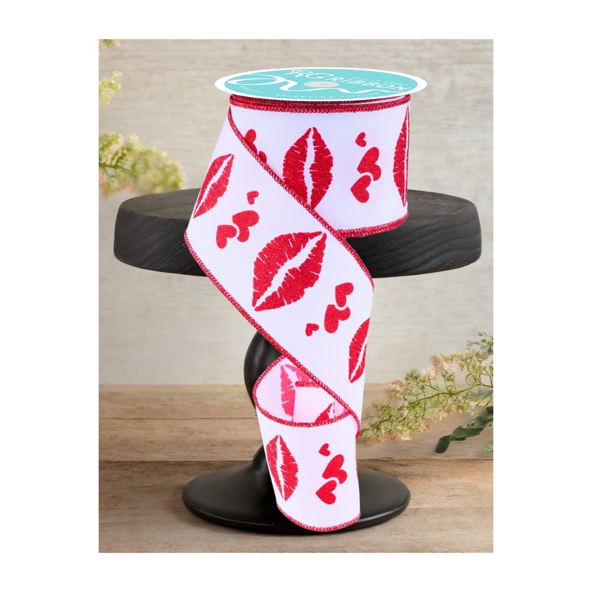 Shop For 2.5" Bold Lips Ribbon: White (10 Yards)