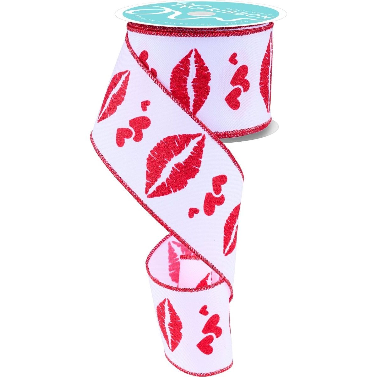 Shop For 2.5" Bold Lips Ribbon: White (10 Yards)